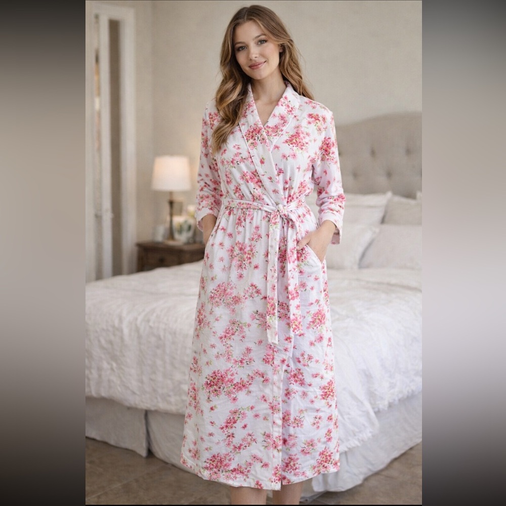 Appleseedโs Floral Cotton Robe. Womenโs Sz-PXL. | Soft | Cottagecore | Feminine